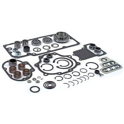 Time saving transmission master rebuild kit comes with all required parts, providing you with a one in all no-hassle transmission rebuild solution and short motorcycle down-times. Kit comes complete with all required JIMS proven performance components and a complete gaskets & seal kit. 