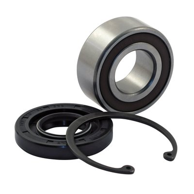 Closed double row ball bearing kit with seal and retaining ring which replaces the OEM 9135 bearing and 12052A seal. Great for open belt drive upgrade from a open to a closed bearing, or just added reliability in combination with high performance engines. 
Works with 5-speed transmissions only. 
Note: For replacement seal see JIMS 998665