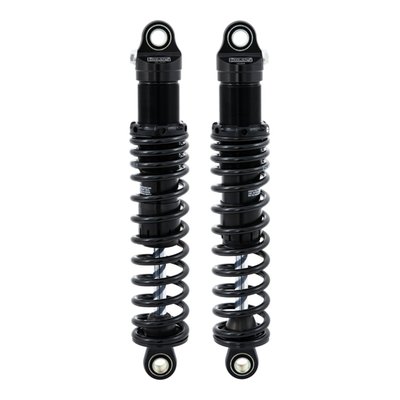 - Black springs
- Black body
- S: Single tube body
- Piston diameter: 36mm
- D: Monotube high pressure gas type shock absorber with internal reservoir in the main body
- Length: 279 mm
- Stroke: 42 mm
- Rate N/mm: 26 N/mm
- Position: rear
- Packaging unit: pair
- ABE approved.
The STX36 is a shock that's been around the block and it paid it's dues when it comes to performance and durability. Especially for the cruiser market when taking riding a step up, the STX36 is an excellent investment when suspension characteristics are important to you.