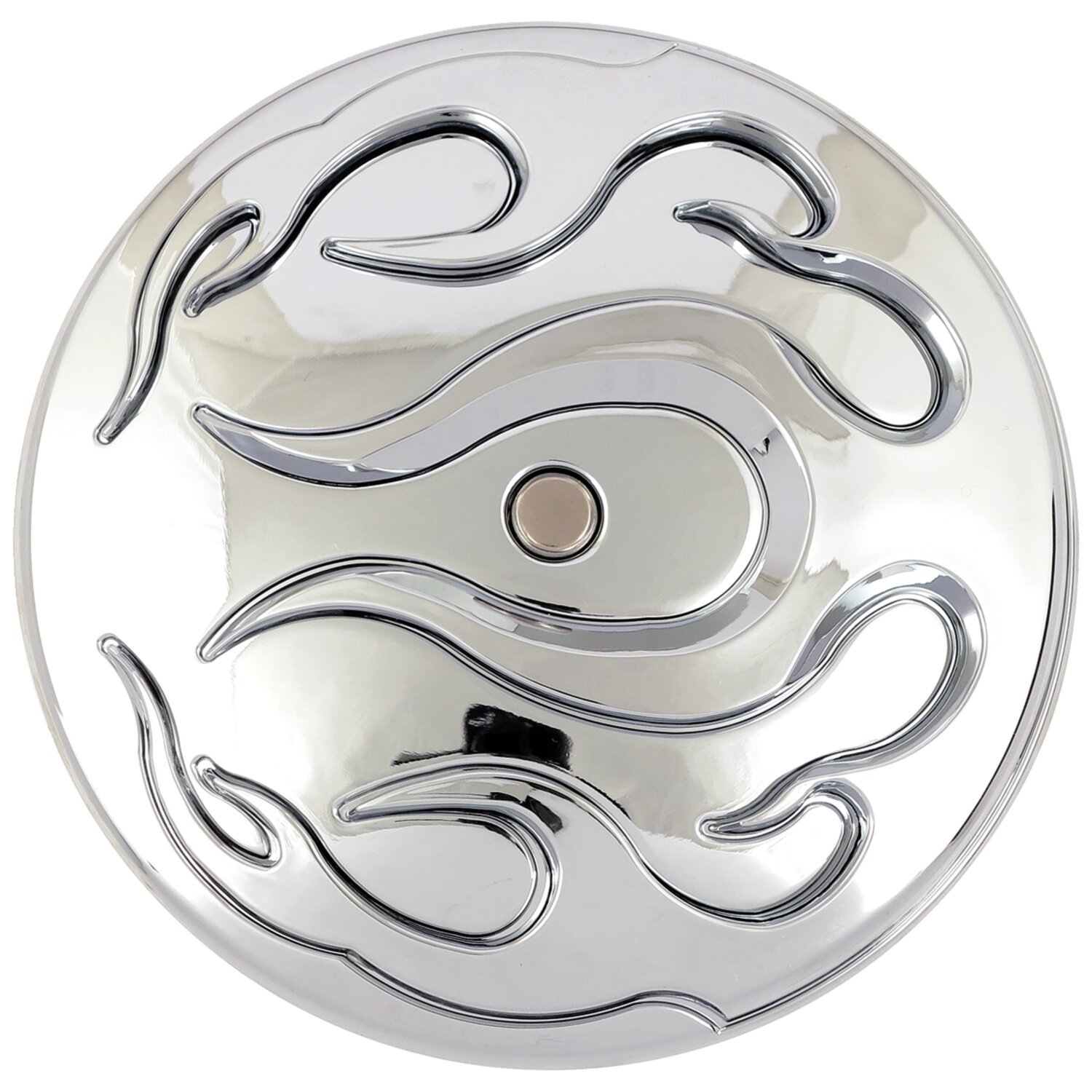 Flame air cleaner cover insert, Chrome