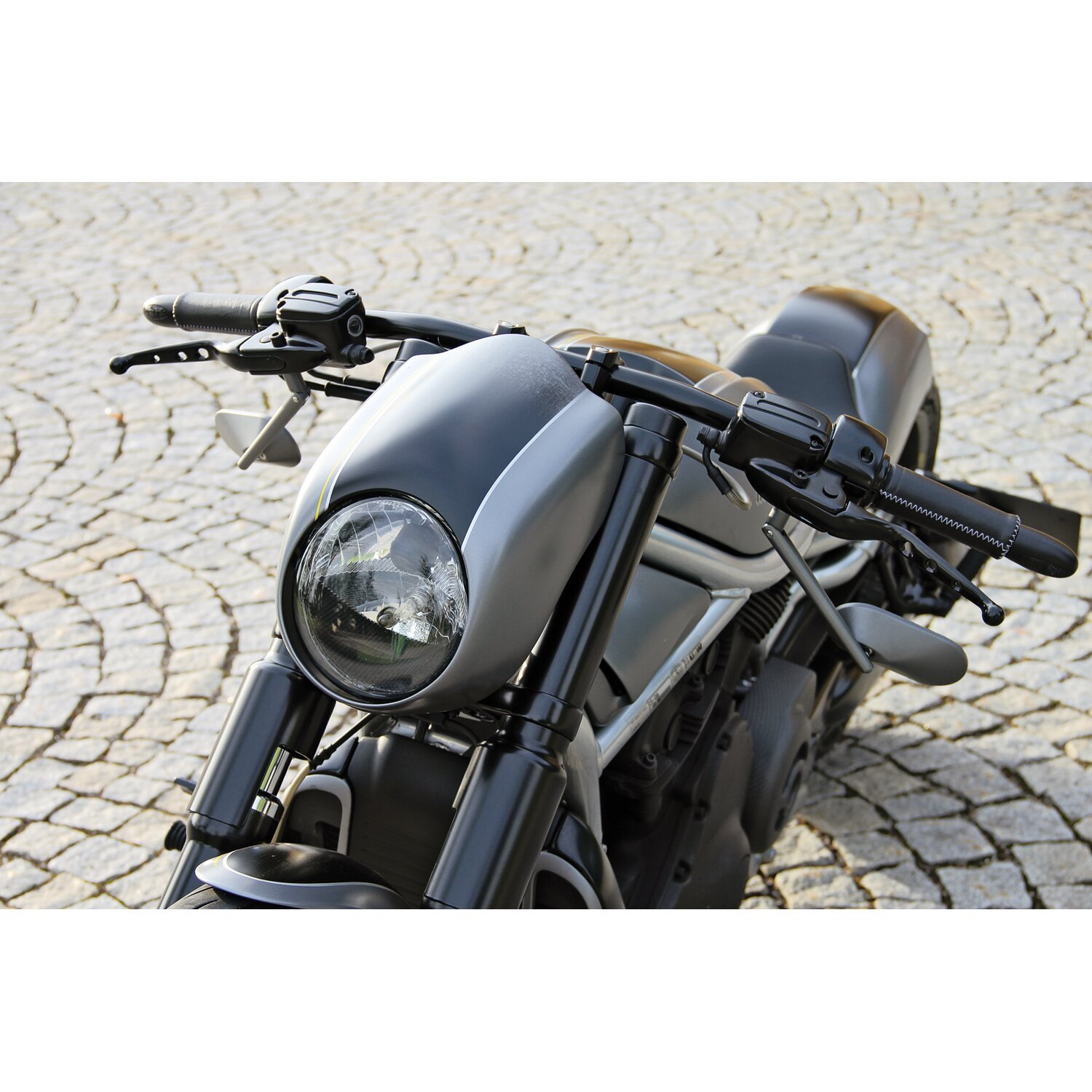 Cult-Werk, 2-piece upper fork cover kit, Black, Gloss