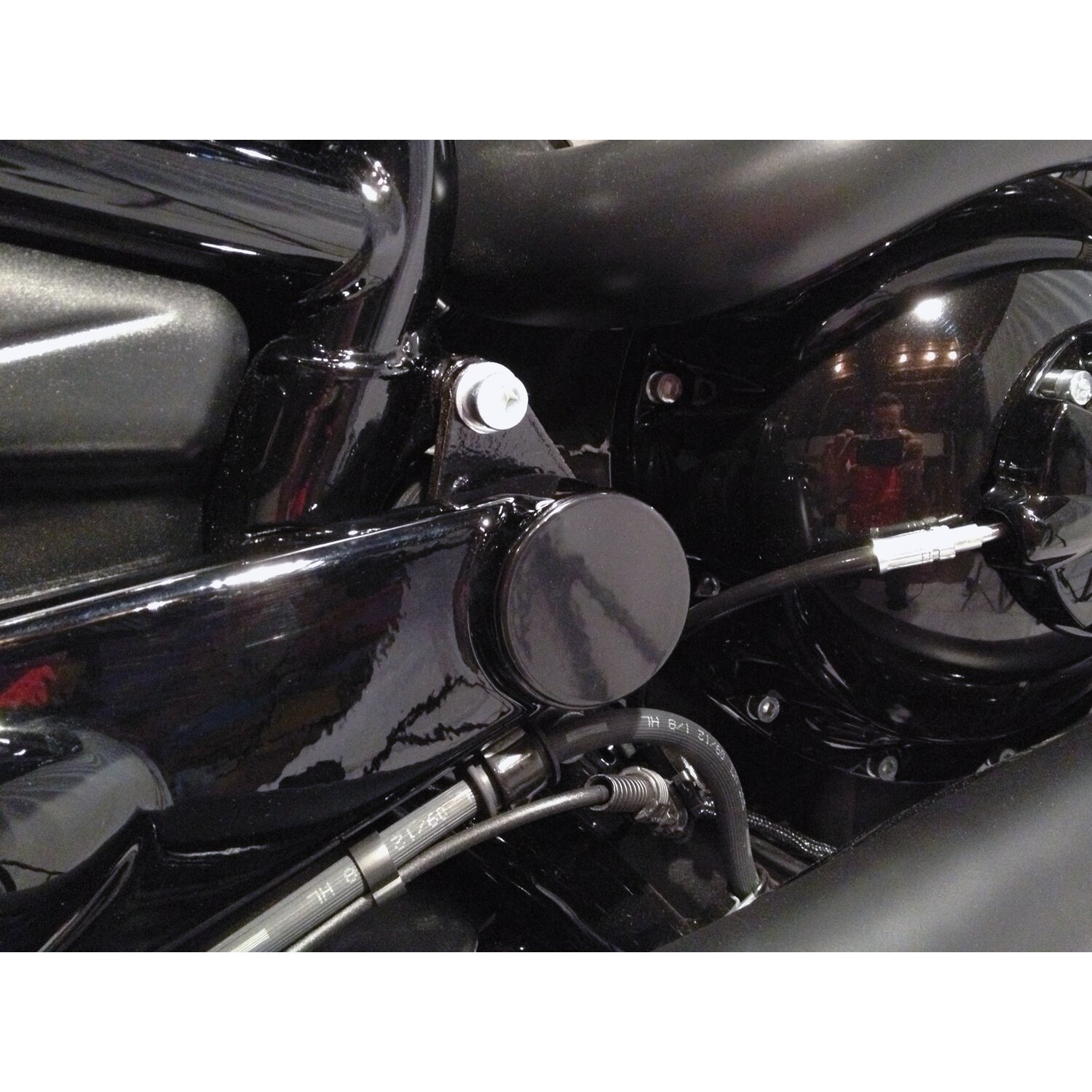 Cult-Werk, swingarm axle bolt cover kit, Black, Gloss