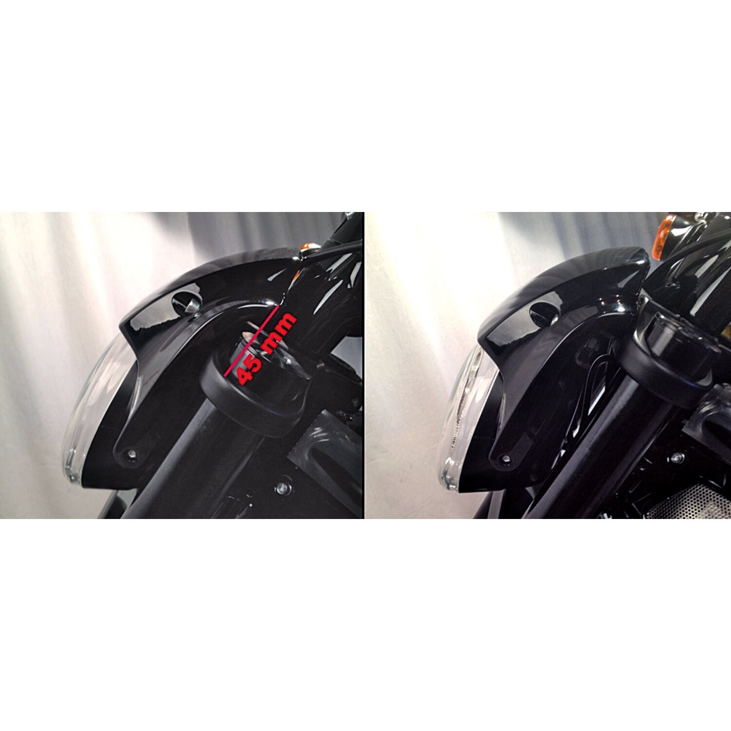 Cult-Werk, headlamp 45mm lowering kit, Black, Matte