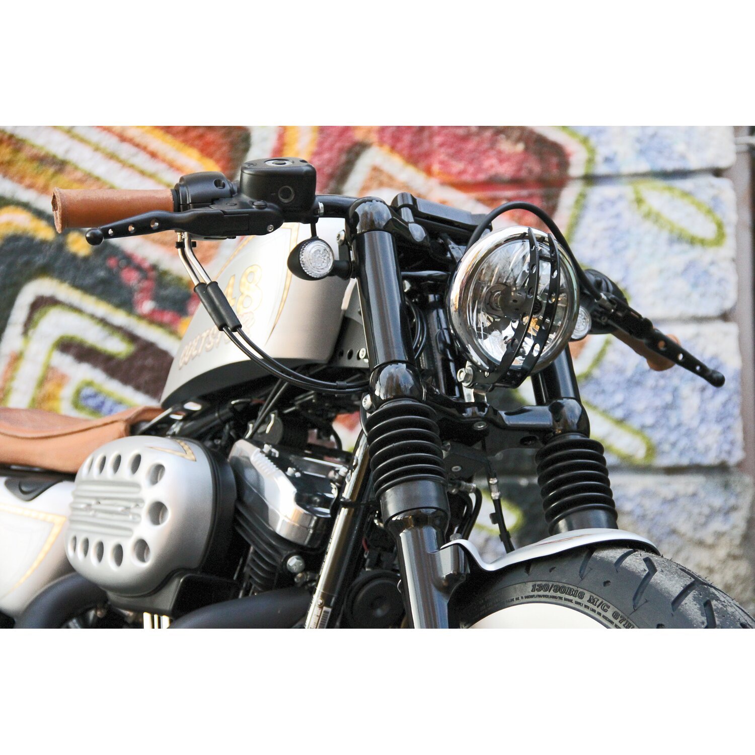 Cult-Werk, 4-piece fork tube cover kit, Black, Gloss