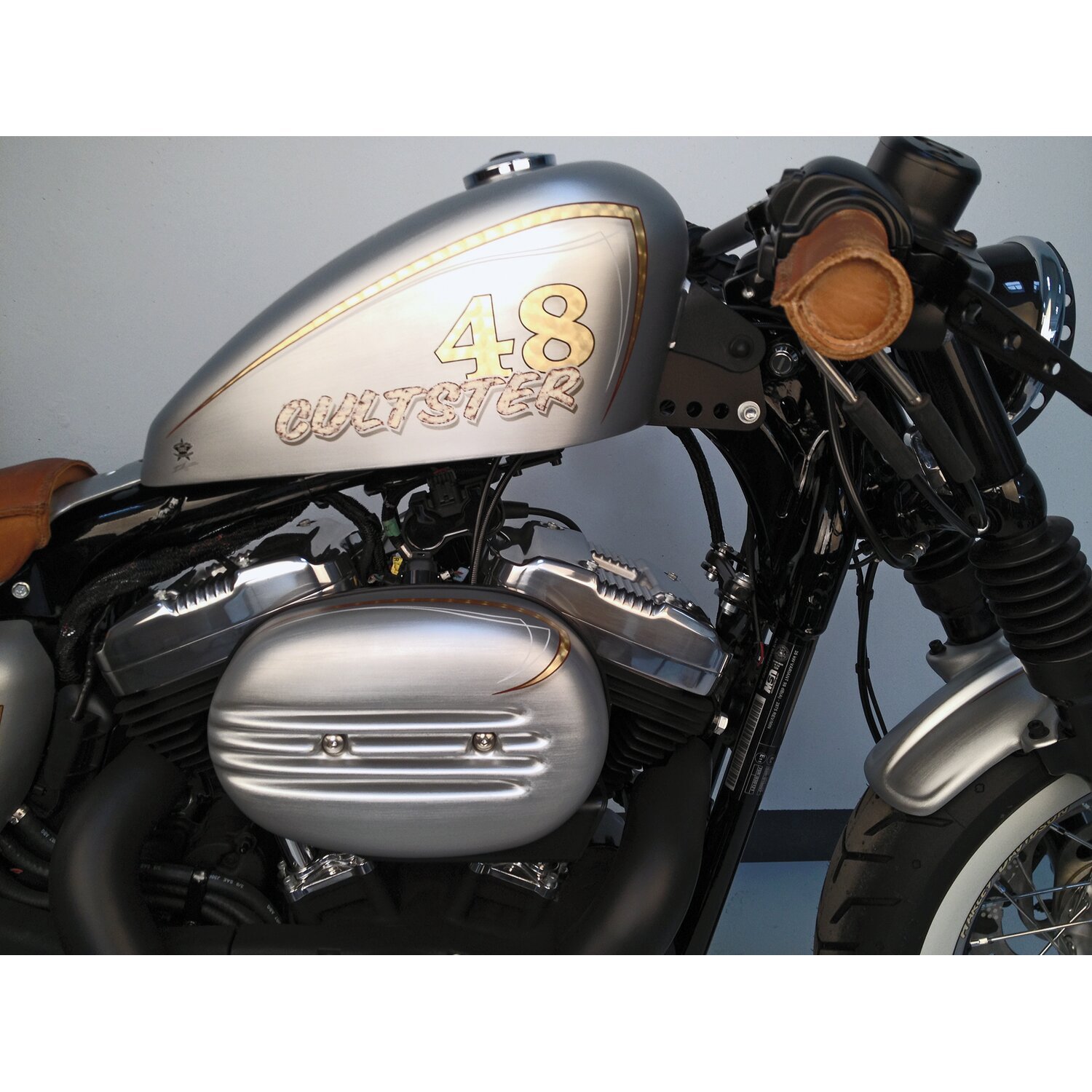 Cult-Werk, air cleaner cover. Finned, Black, Matte