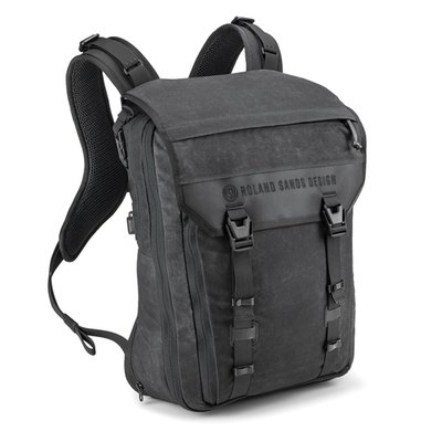 The Roland Sands Design X Kriega Roam 34 Backpack is constructed from RSD’s propriety wax cotton together with 1000D Cordura® and combined with Kriega’s groundbreaking Quadloc-Lite™ harness, to create a marriage of classic style and unrivalled functionality. Comprised of 3 sections: a waterproof roll-top 15" laptop pocket, a 4-litre fold-down zip compartment packed with organizer pockets and a spacious main compartment with heavy-duty YKK® zip access, expandable from 22 to 30-litres when needed. Ideal for carrying a full-face helmet around town or loading with the weekly groceries. Additional features include a fleece-lined goggle/eyewear zip pocket, an optional waist strap with storage pockets, and Sissy bar attachment strap/s. Available in 2 colour options: black or ranger.