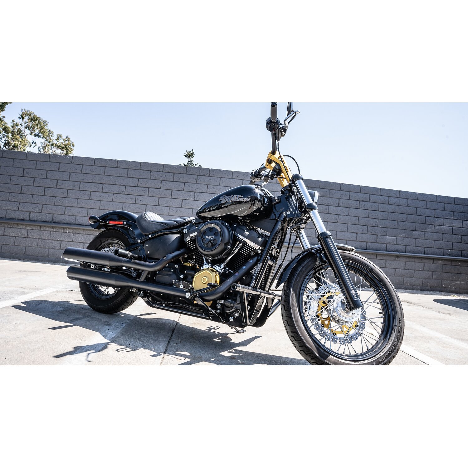 Burly Brand, Brawler crash bar kit M8 Softail, Black, Gloss
