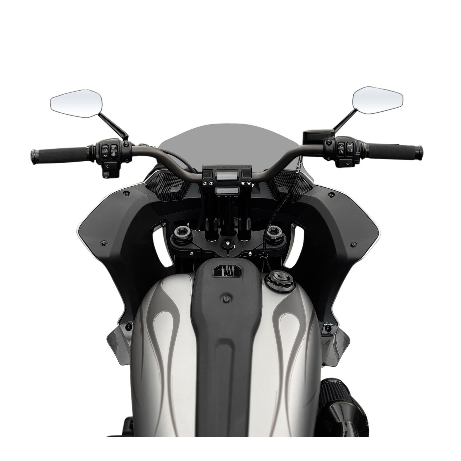 Kodlin, Fastback risers for OEM digital speedo. 8, Black, Anodized