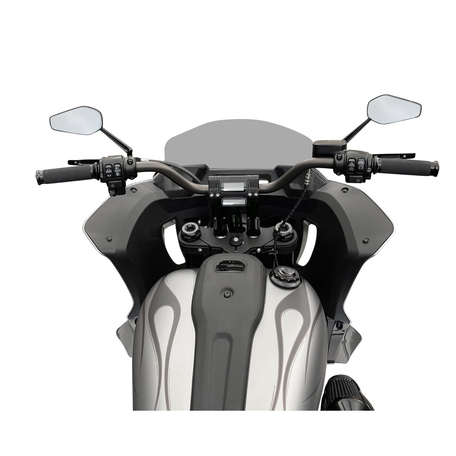 Kodlin, Fastback risers for OEM digital speedo. 6, Black, Anodized