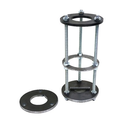 Used to compress the spring of the M8 Softail rear shock absorber. Allows a safe compression, removal and installation of the spring or lowering kit. Compatible with all M8 rear shocks, with or without preload adjustment knob.