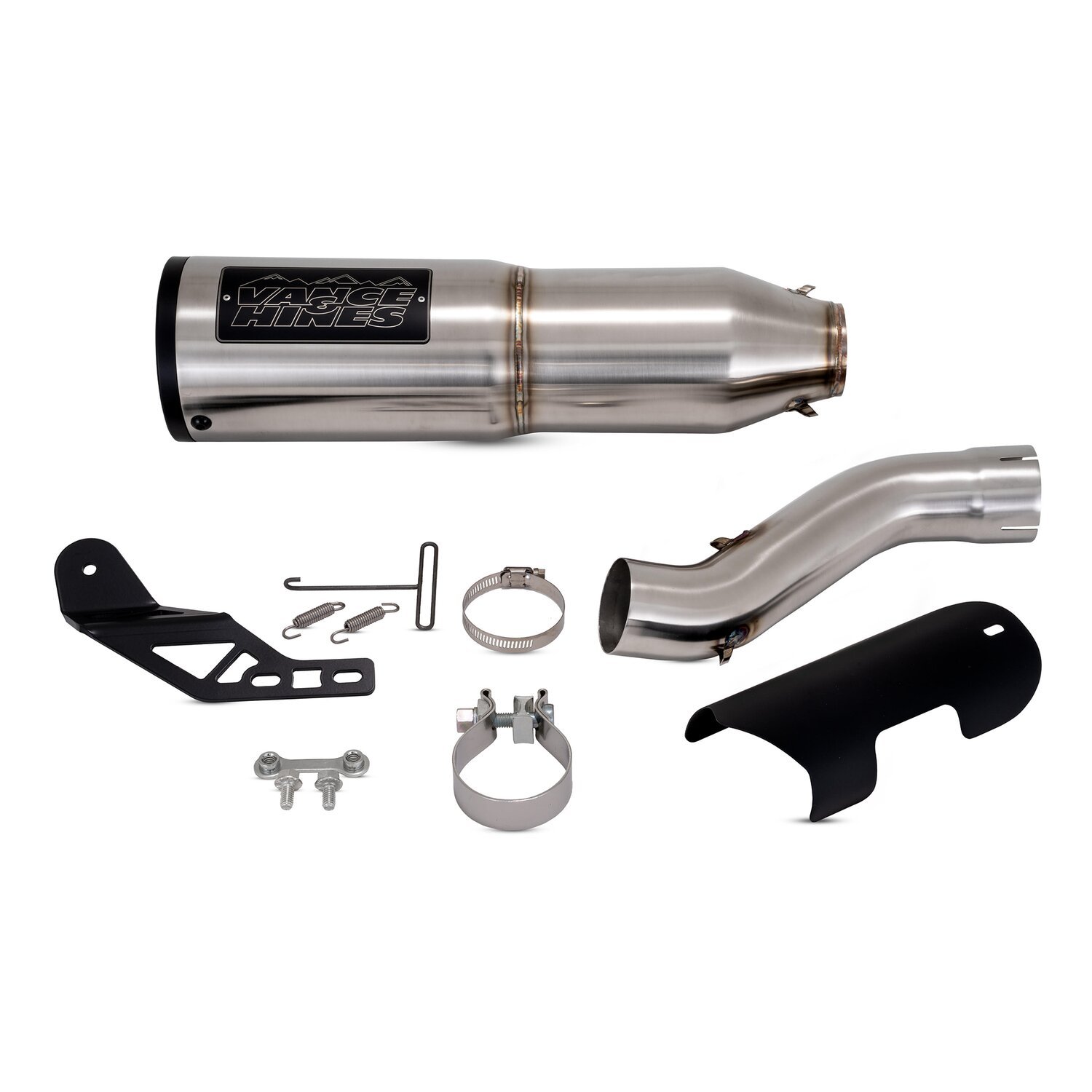 Vance & Hines, Adventure hi-output 500 slip-on. stainless st, Brushed