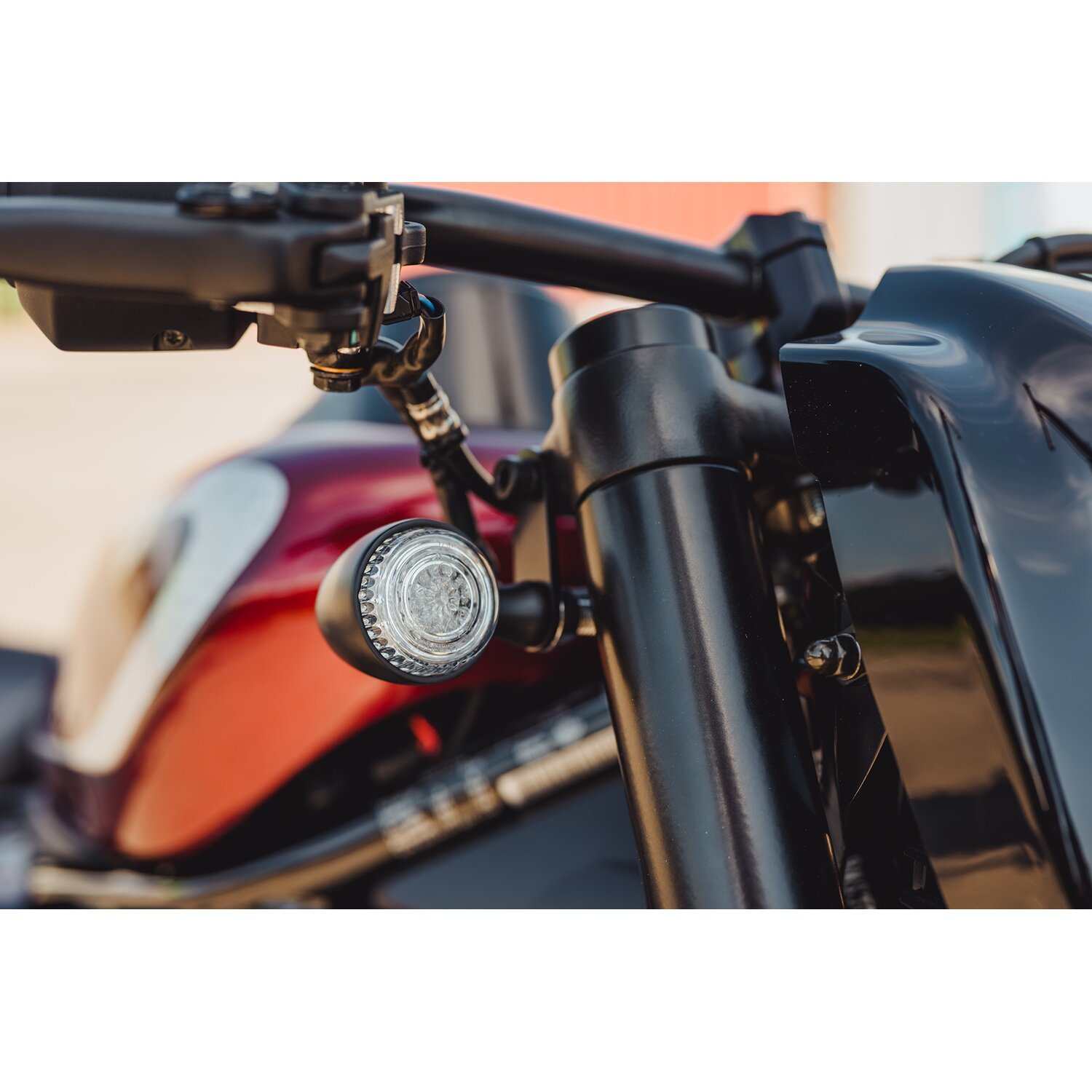 Cult-Werk, Nightster turn signal bracket set. Front, Black, Gloss