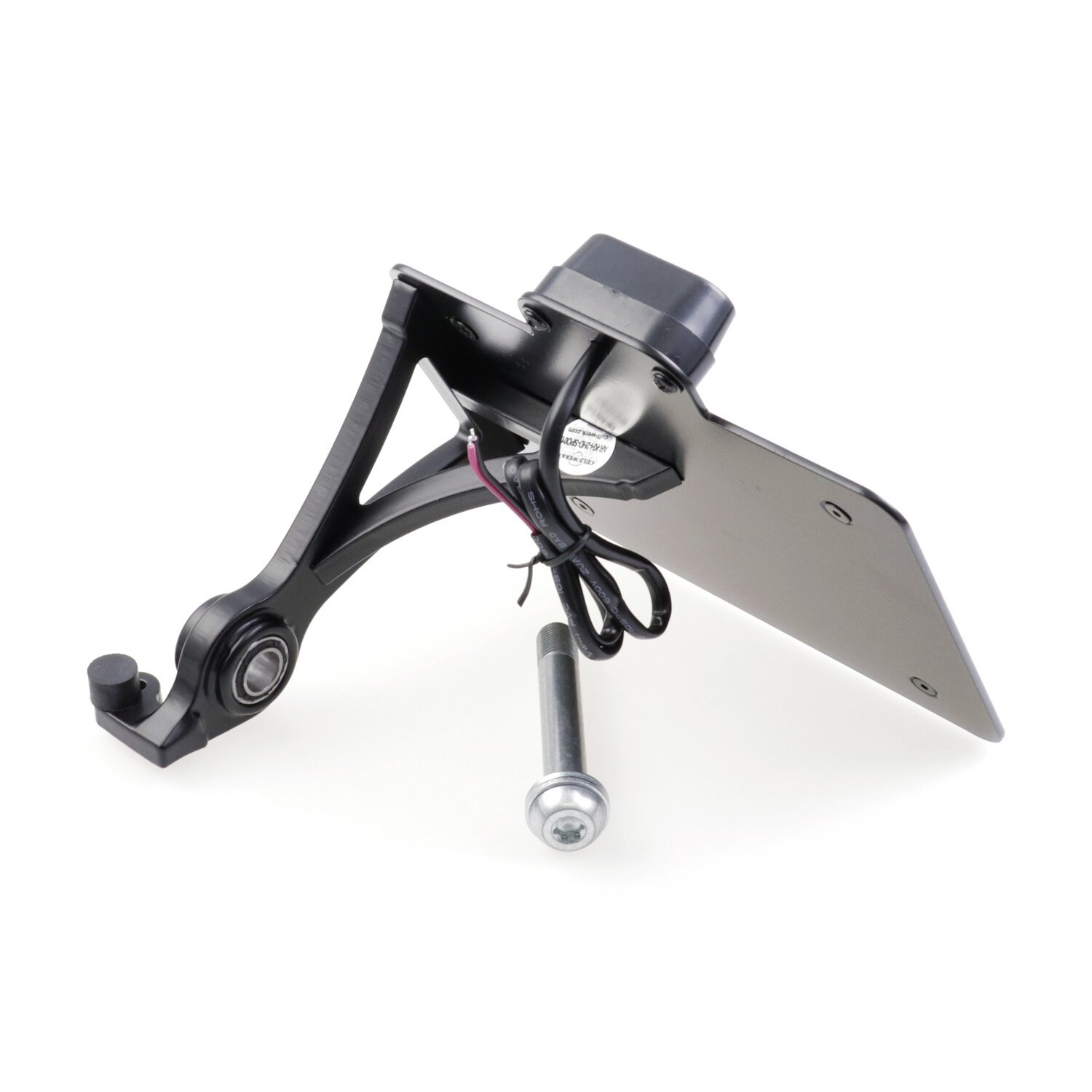 Cult-Werk, side mount license plate bracket, black. Switzerl, Matte
