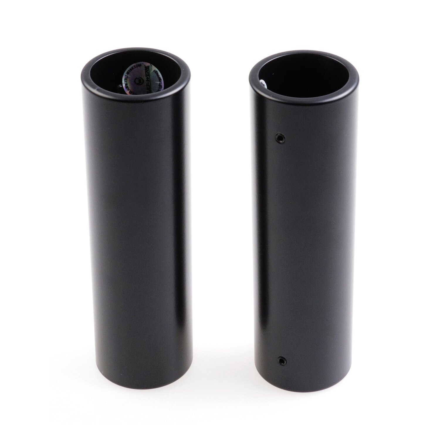 Cult-Werk, upper fork tube covers. Long, Black, Gloss