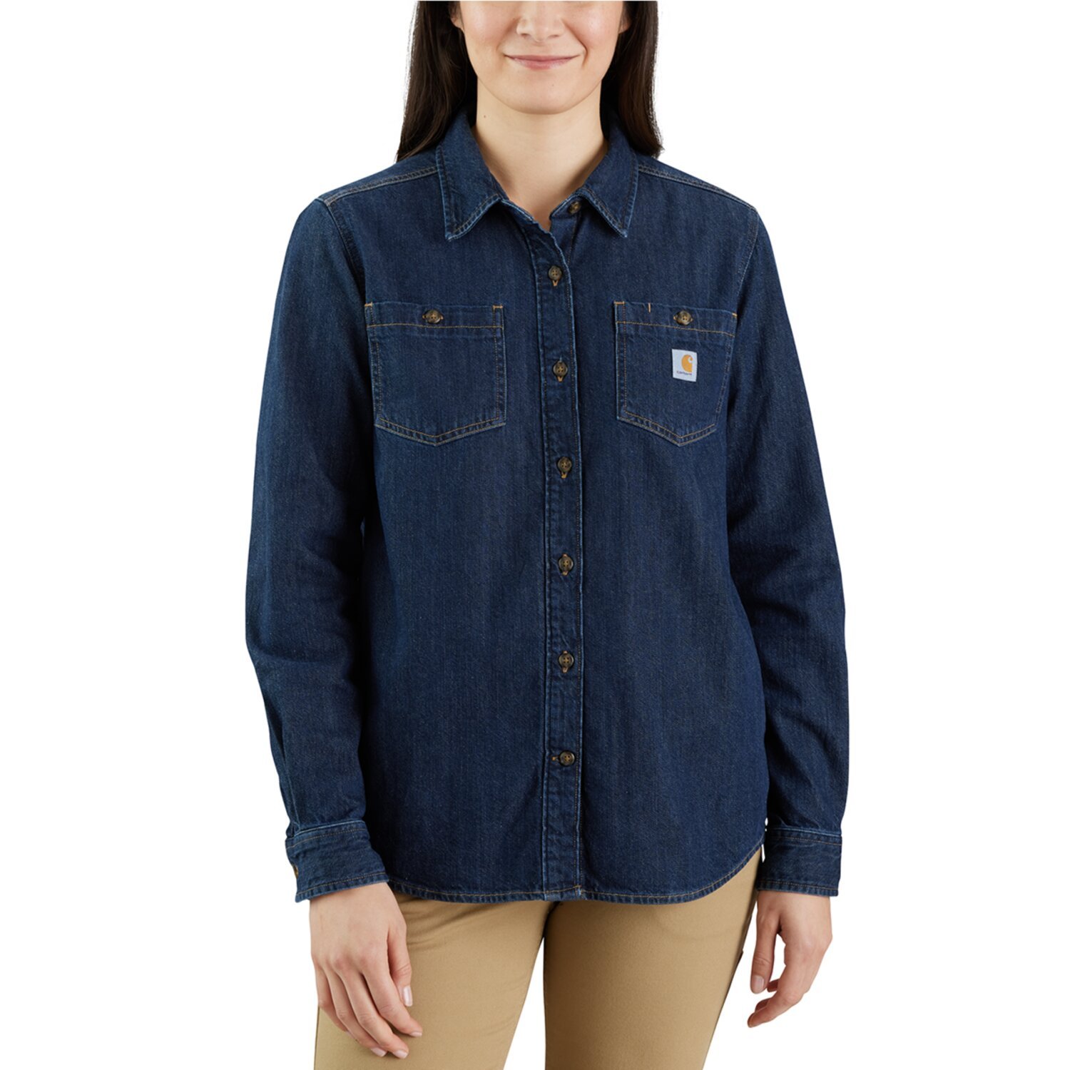 Carhartt Midweight female denim shirt, Blue, XL