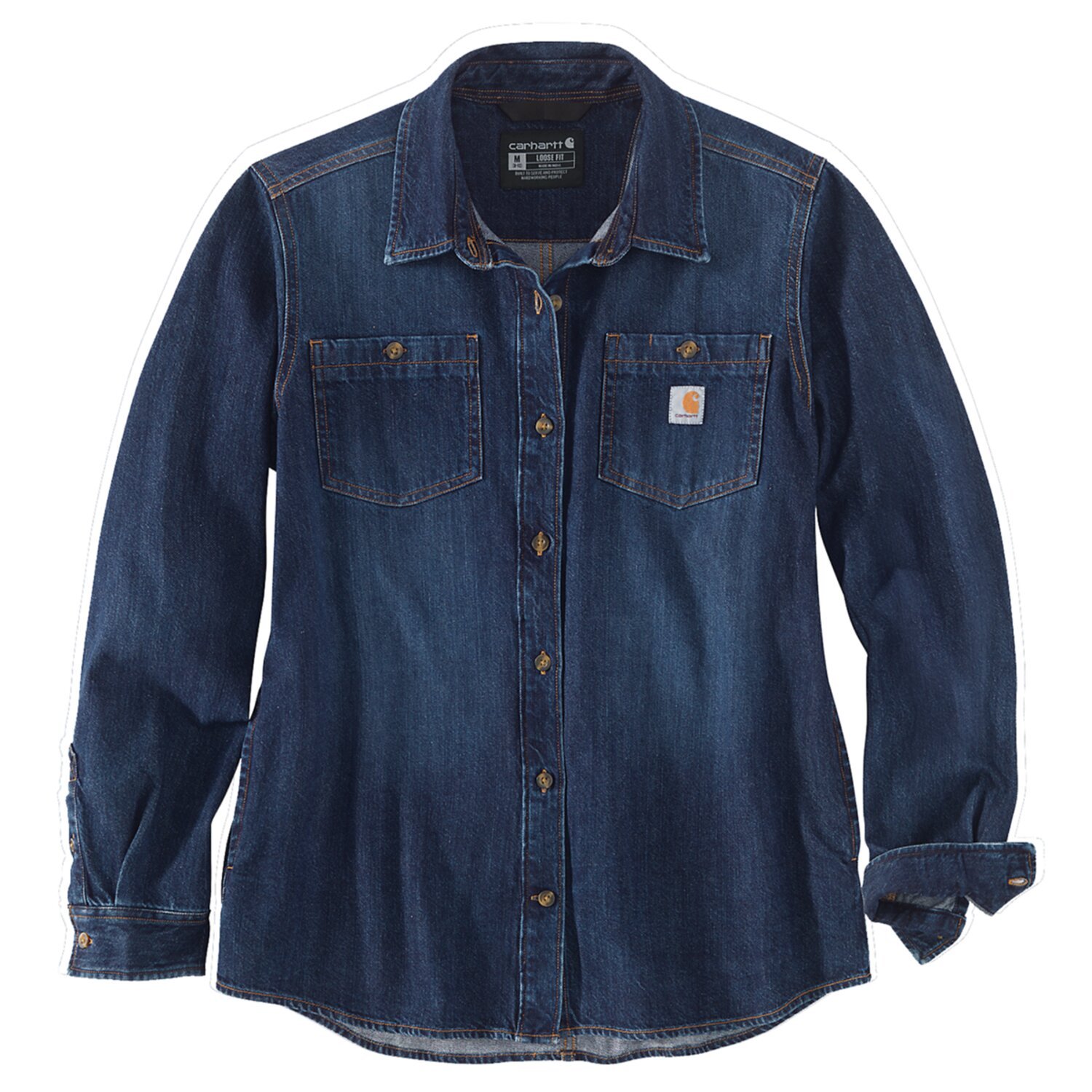 Carhartt Midweight female denim shirt, Blue, XL
