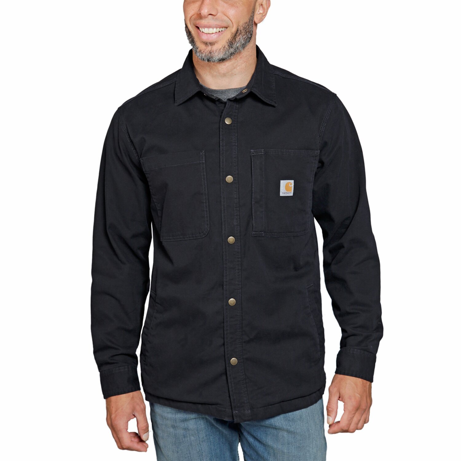 Carhartt Lined denim shirt jack, Black, 2XL