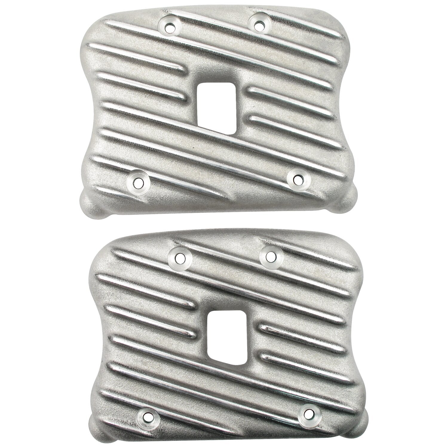 EMD, Sportster Ribster rocker cover set. Semi, Silver, Polished