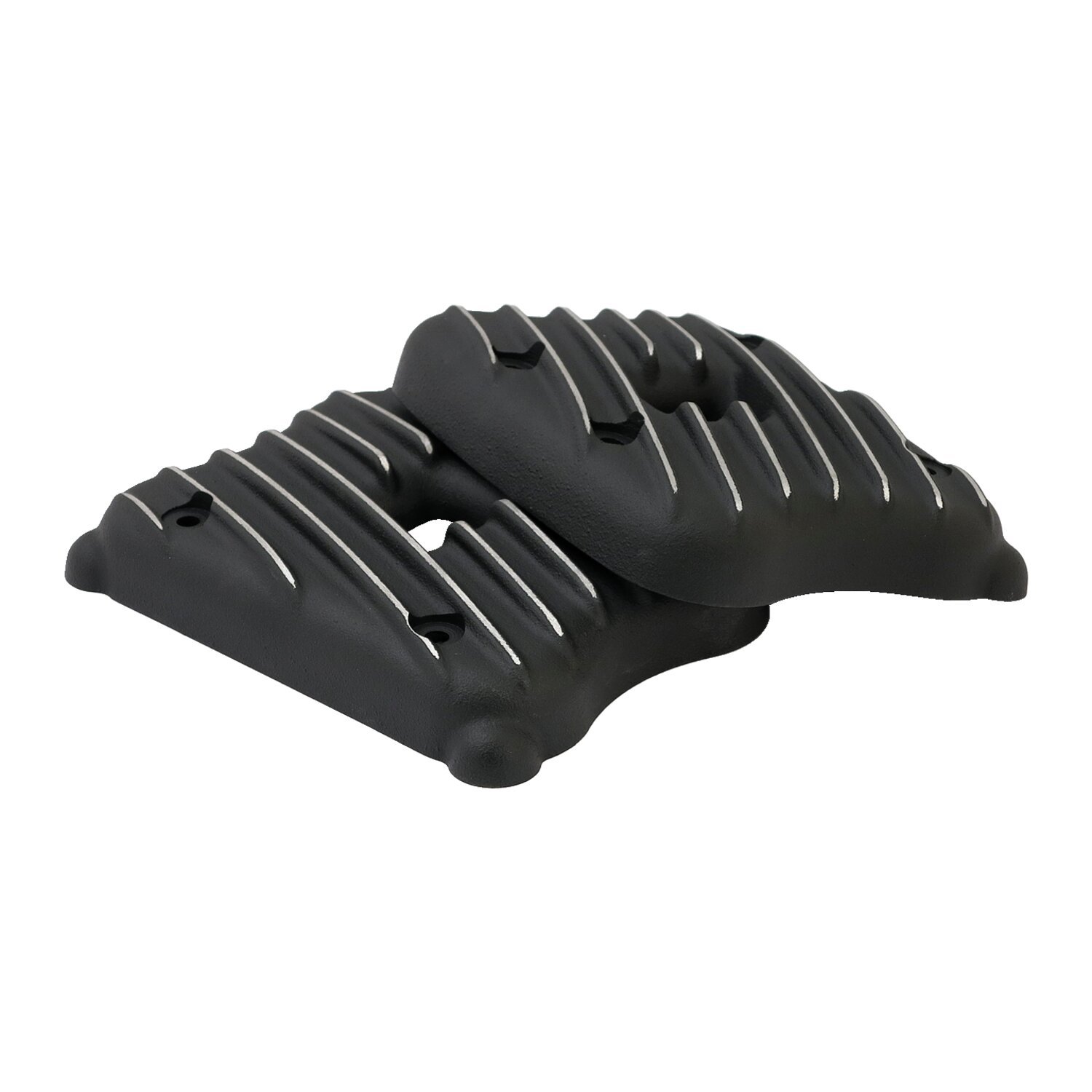 EMD, Sportster Ribster rocker cover set. Black Cut, Contrast Cut