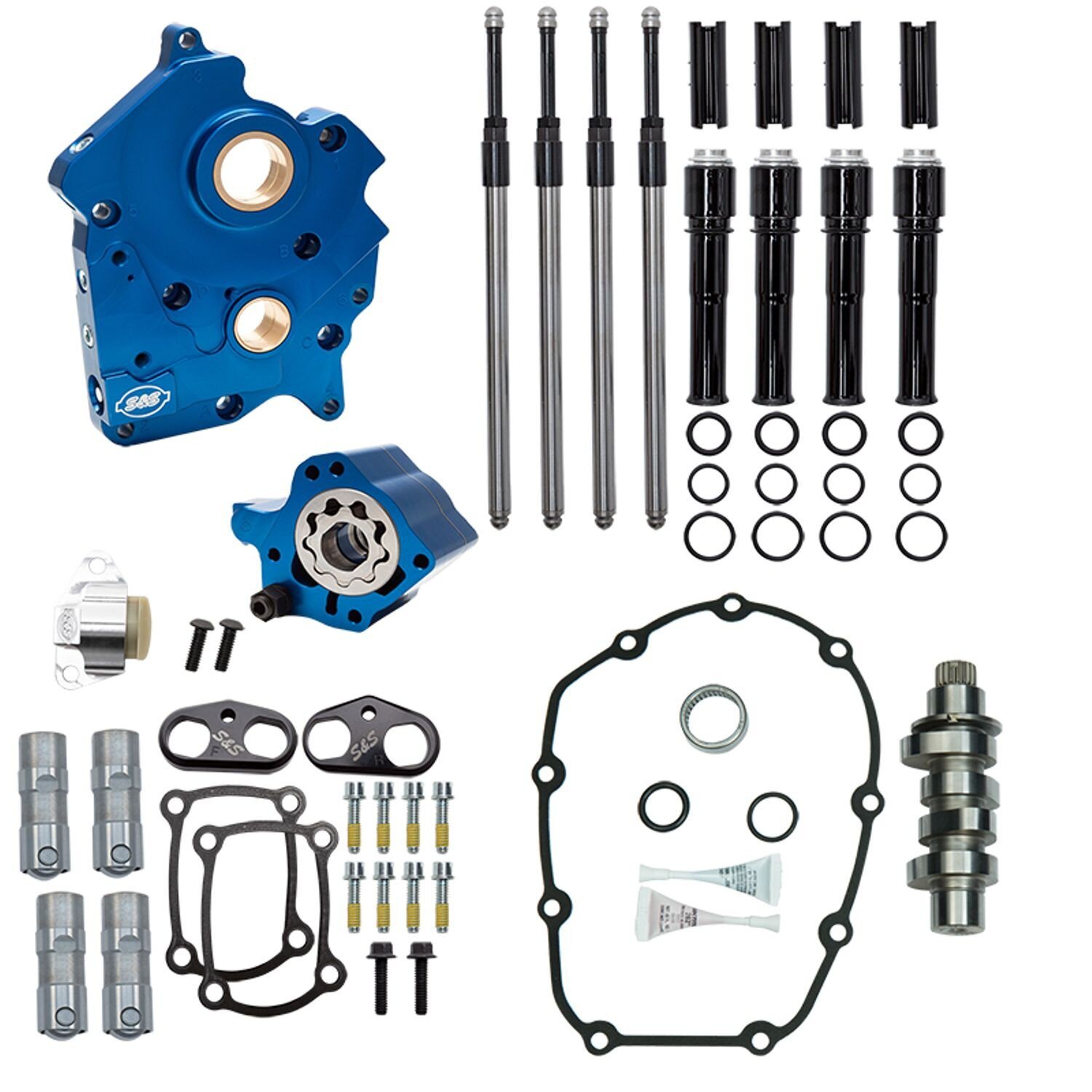 S&S, 475C cam chest kit M8 - Chain drive, oil cooled, Black, Gloss