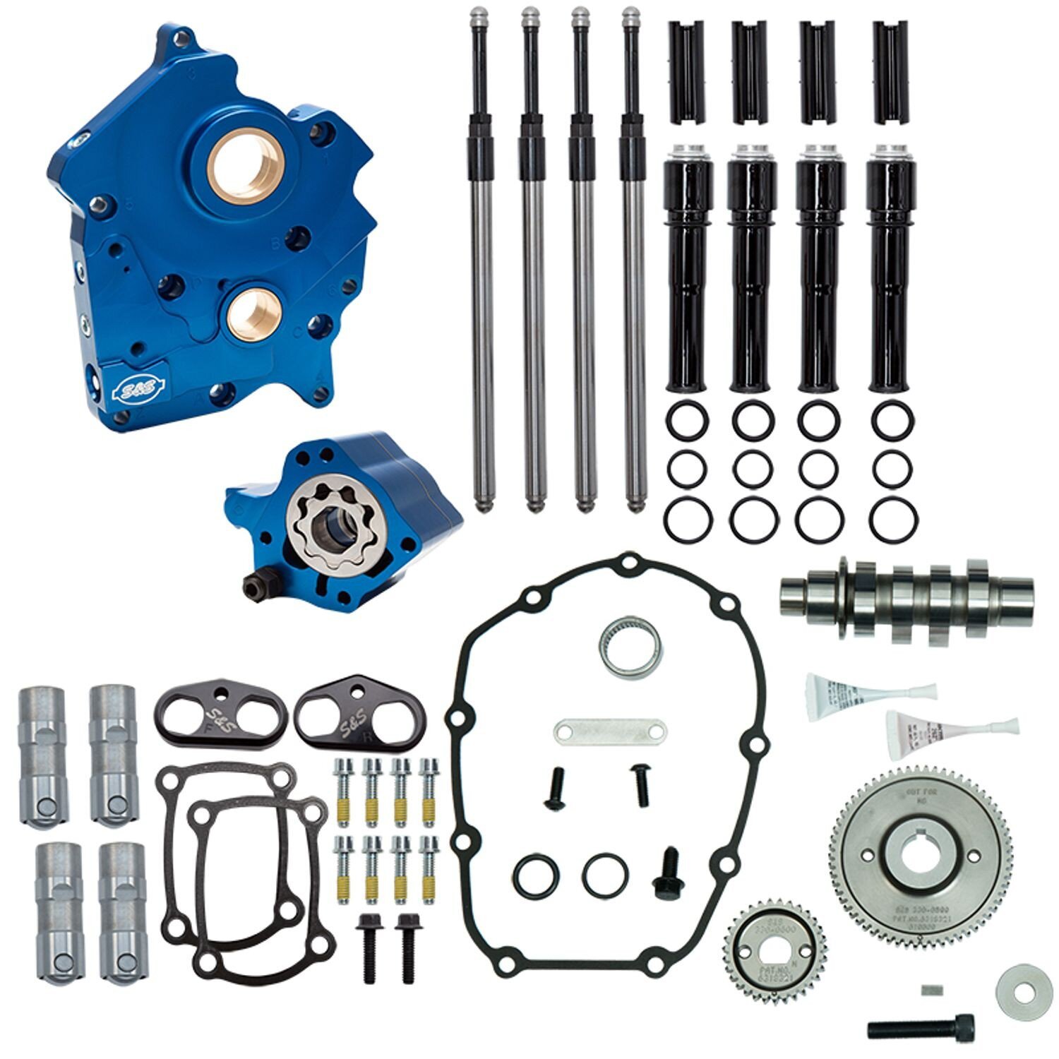S&S, 475G cam chest kit M8 - Gear drive, oil cooled, Black, Gloss