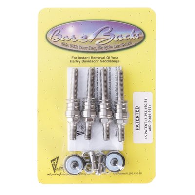 Without detachable sissy bar. Remove your saddlebag in 3 seconds. Used with stock saddlebags and can be used with or without docking hardware for sissy bars. Constructed from 303 stainless steel.