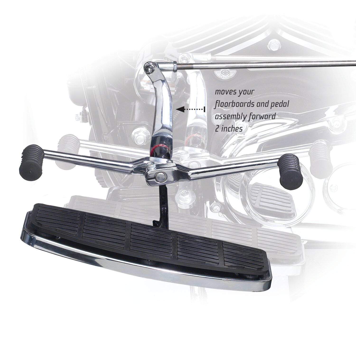 Cycle Visions Go-Forward floorboard extension kit, Chrome