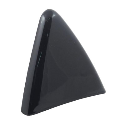 Aluminum. Black powder coated. Covers the 3 nasty holes when the stock licenseplate bracket, above the taillight, is removed for a custom  license plate set-up.