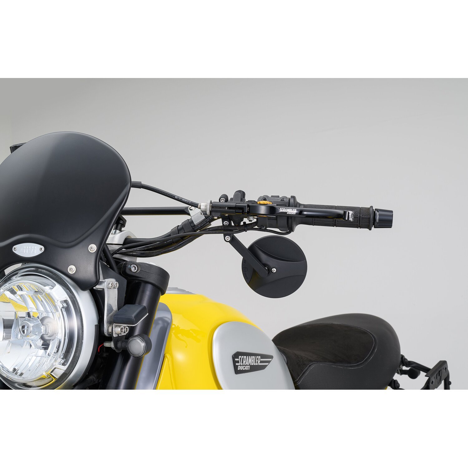 Daytona, clamp-on ABS mirror. 22mm, Black