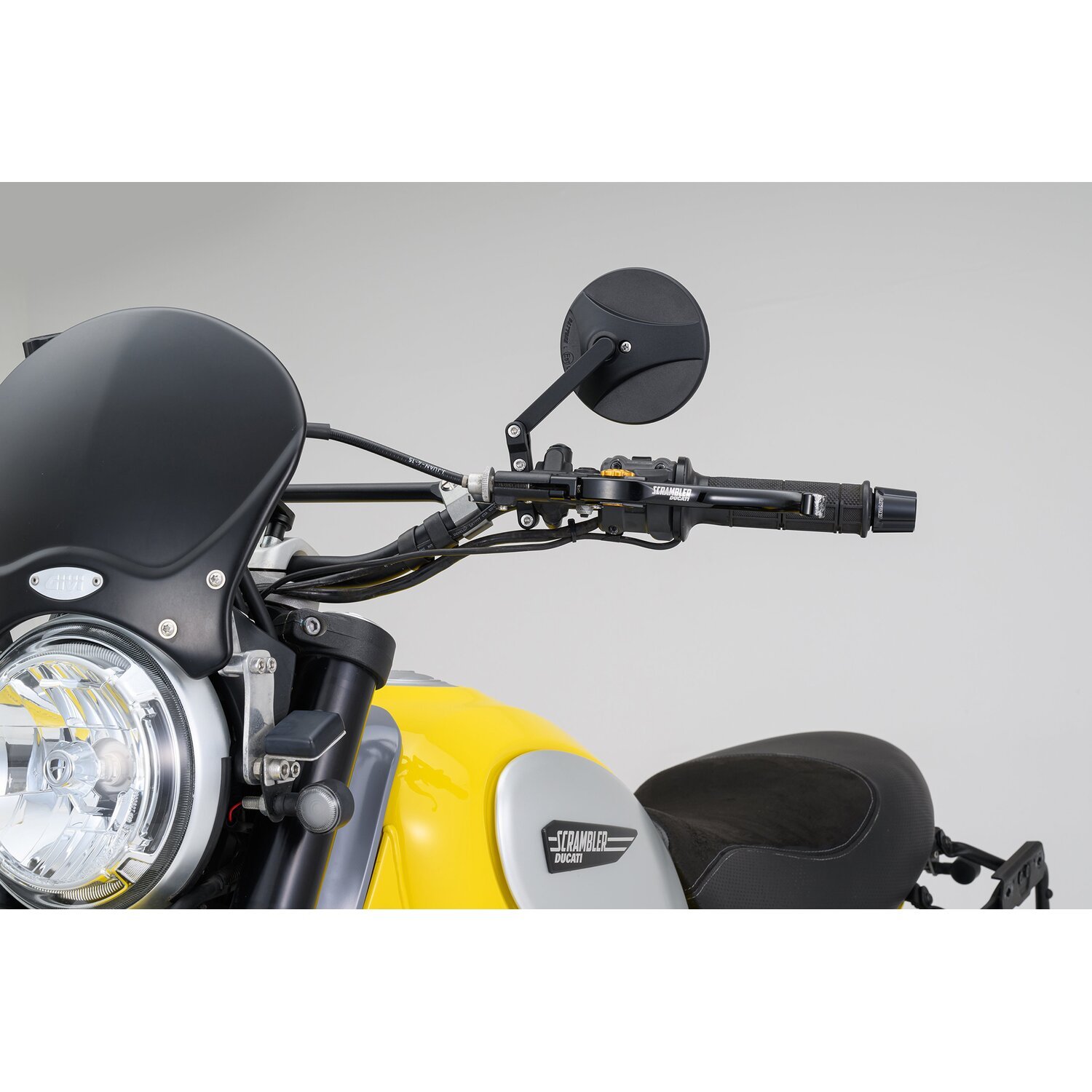 Daytona, clamp-on ABS mirror. 22mm, Black