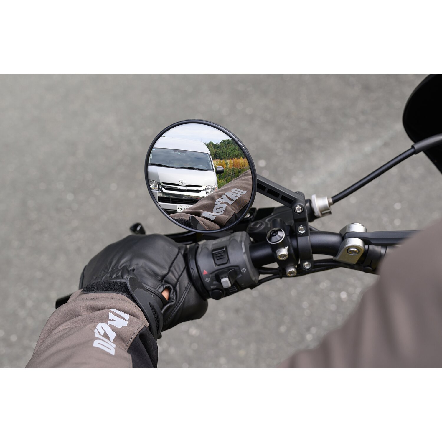 Daytona, clamp-on ABS mirror. 22mm, Black