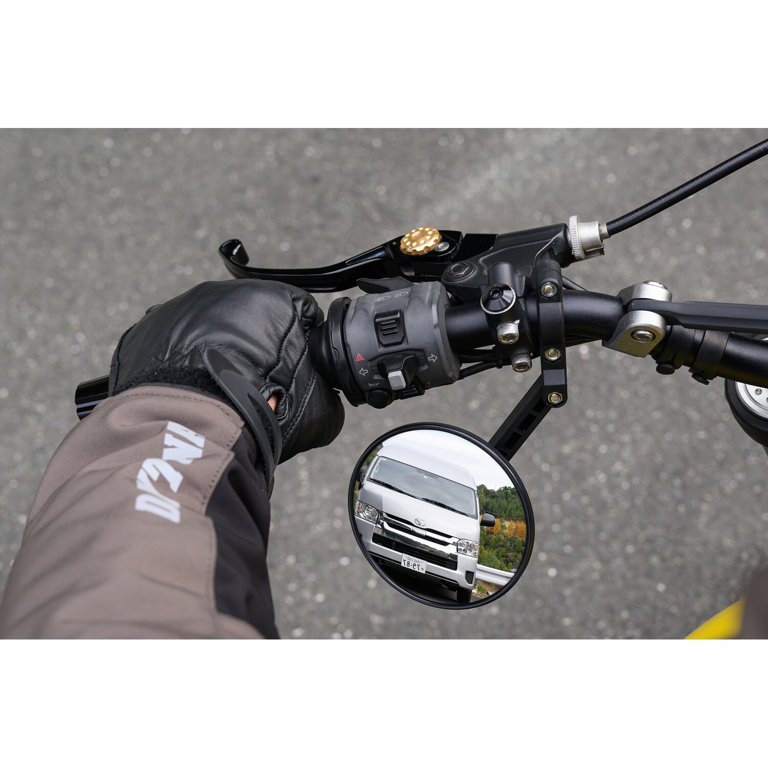 Daytona, clamp-on ABS mirror. 22mm, Black