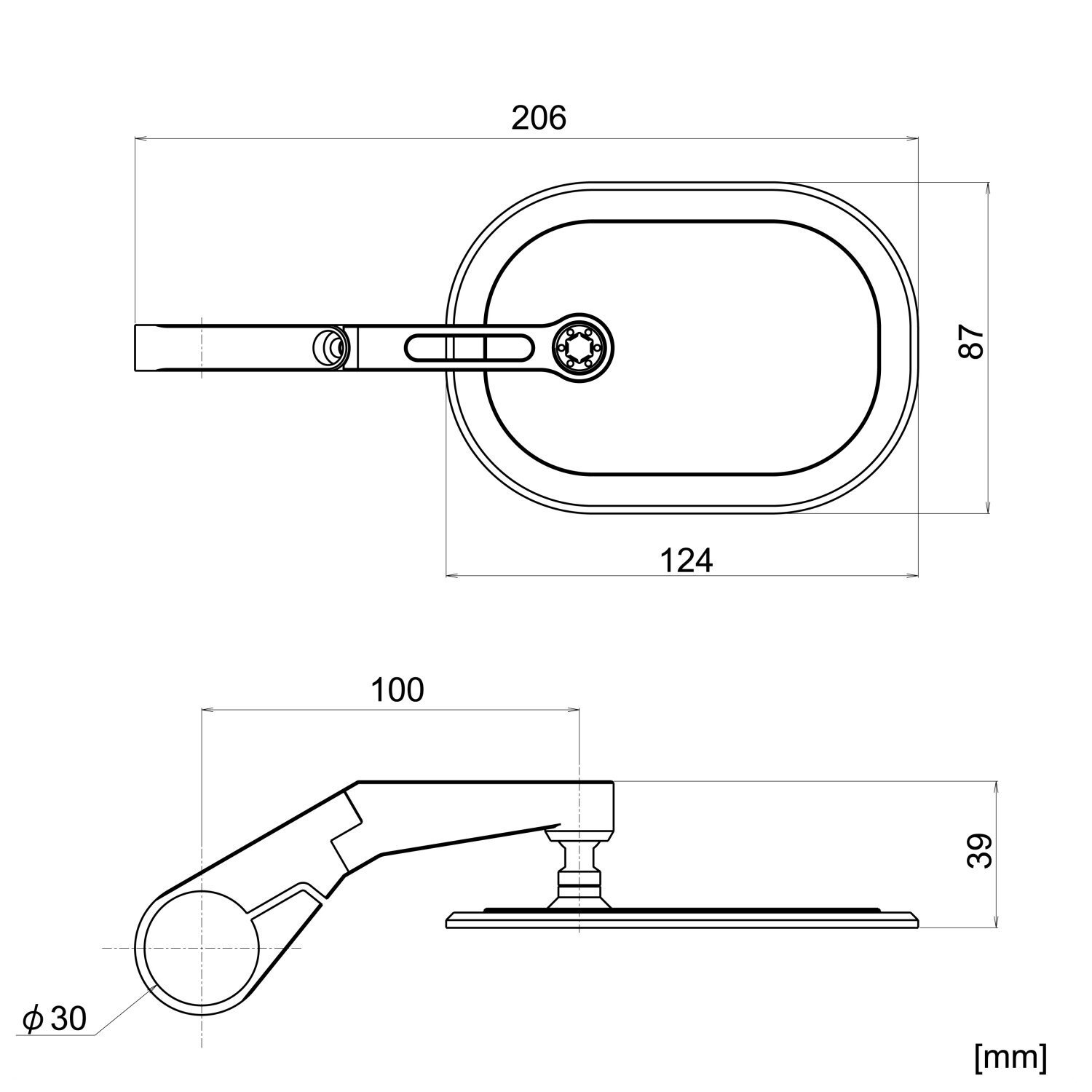 Daytona, clamp-on Flat D-mirror. Number 16