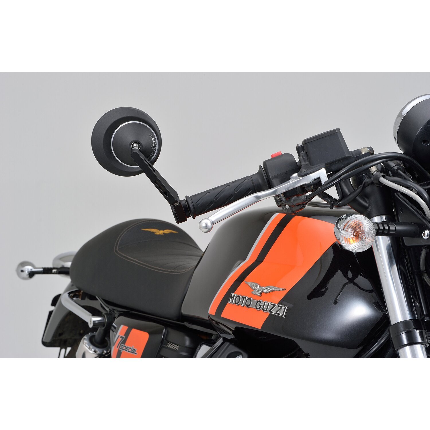 Daytona, bar end D-mirror. Number 8, long stem