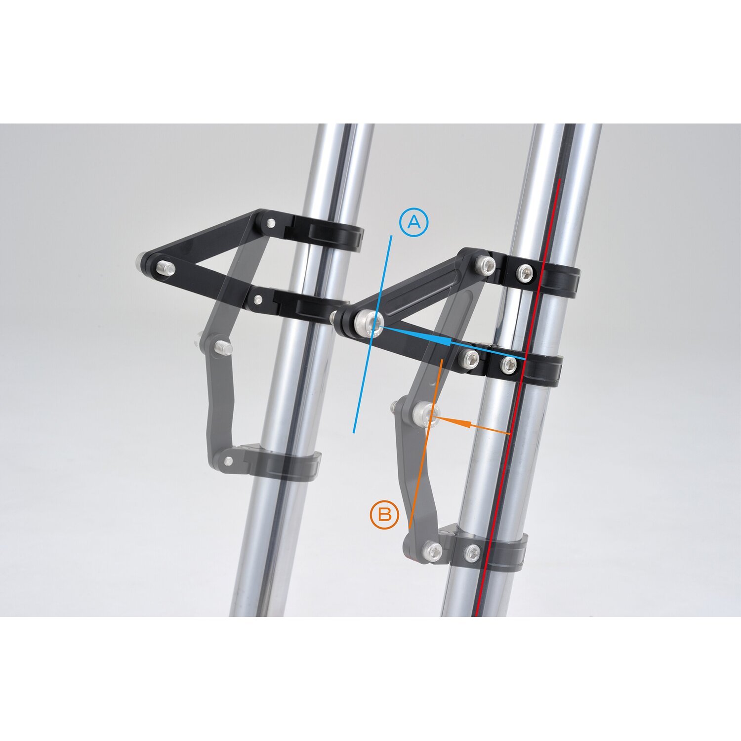 Daytona, Dual Axis adjustable headlamp bracket. 35mm, Black, Matte