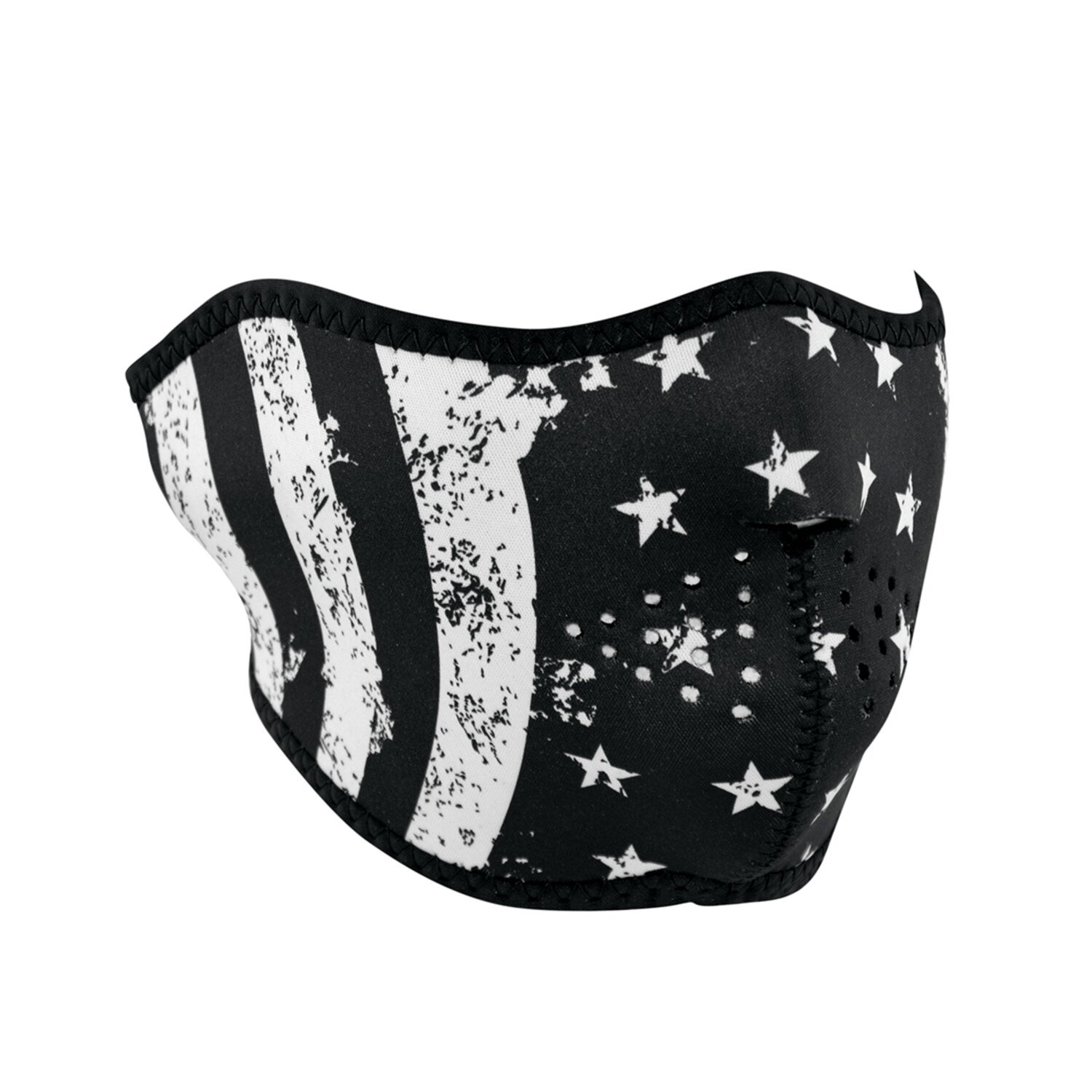 ZANheadgear Half Mask neoprene white flag, One size fits most