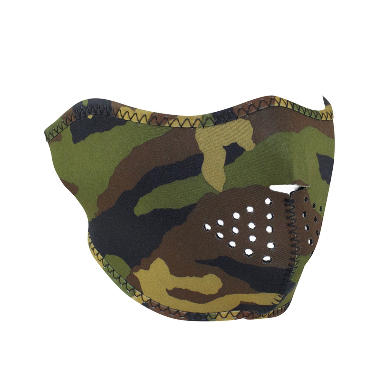 ZANheadgear Half Mask neoprene woodland camo, Multi-color, One size fits most