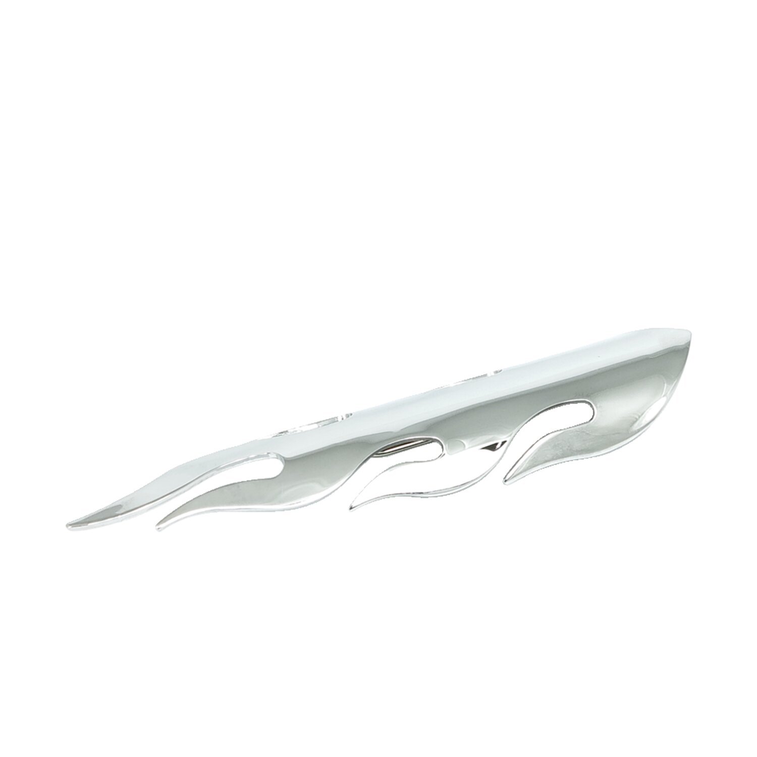 Flamed heat shield set 8" long, Chrome