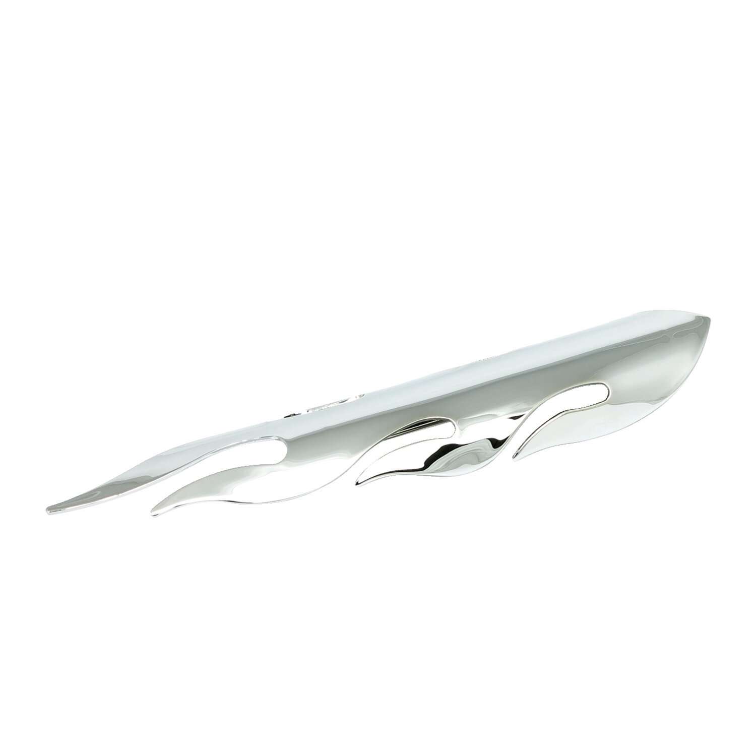 Flamed heat shield set 12" long, Chrome