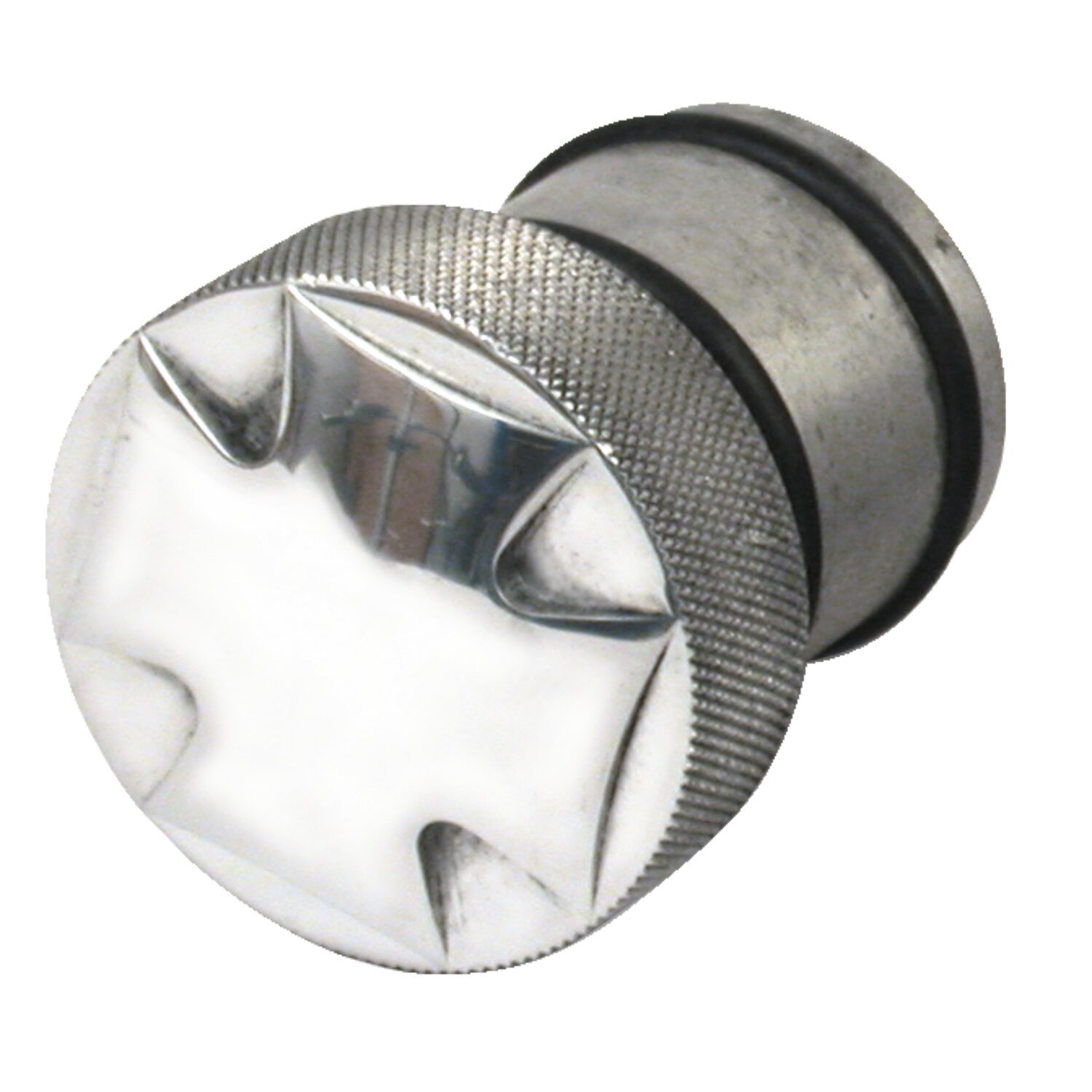 CVP, oil tank fill plug. Maltese Cross