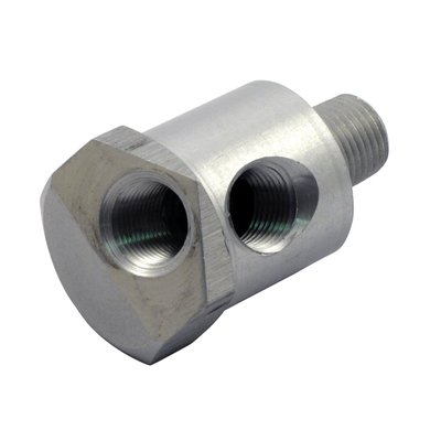 This dual adapter allows installation of MCS 515014 rocker cover mounted oil gauge kit and still retain the OEM electric oil pressure switch (oil sender) that switches on the 'oil' warning light.