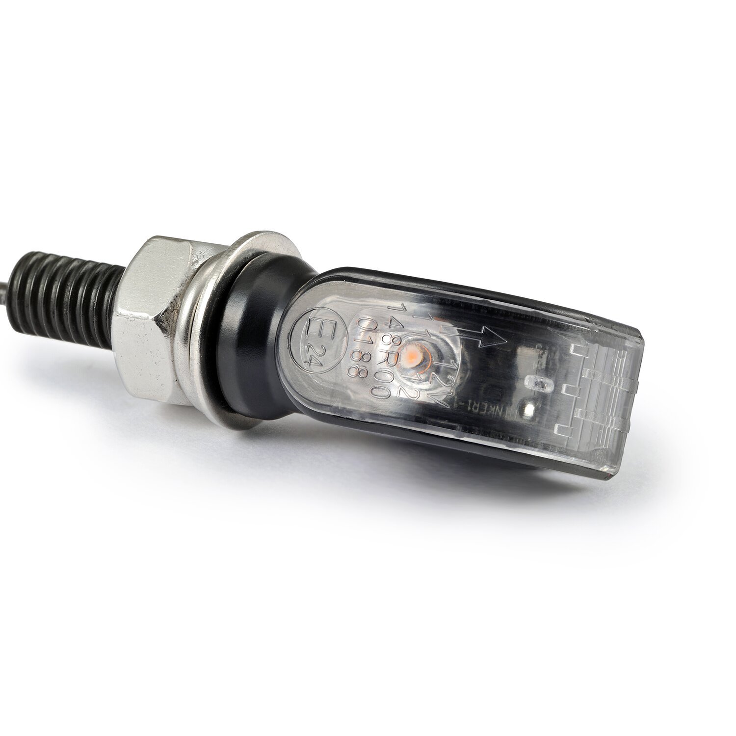 Daytona, Mini 1 D-Light LED turn signals. Clear lens, Black