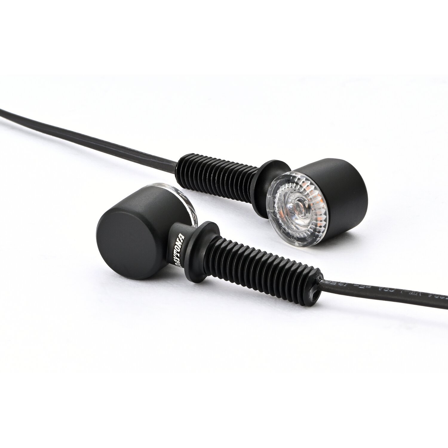 Daytona, D-light Sol2 mini turn signals. Clear lens, Black