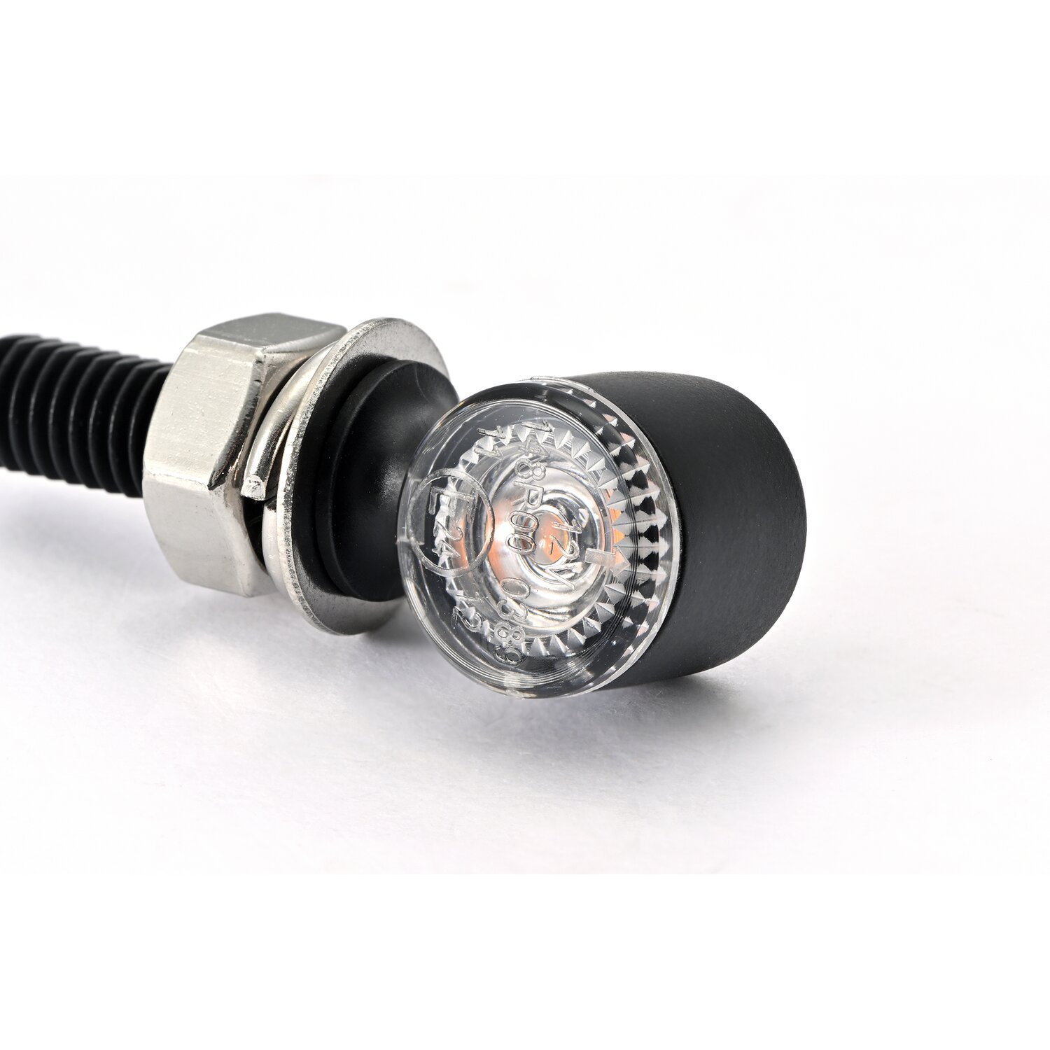 Daytona, D-light Sol2 mini turn signals. Clear lens, Black