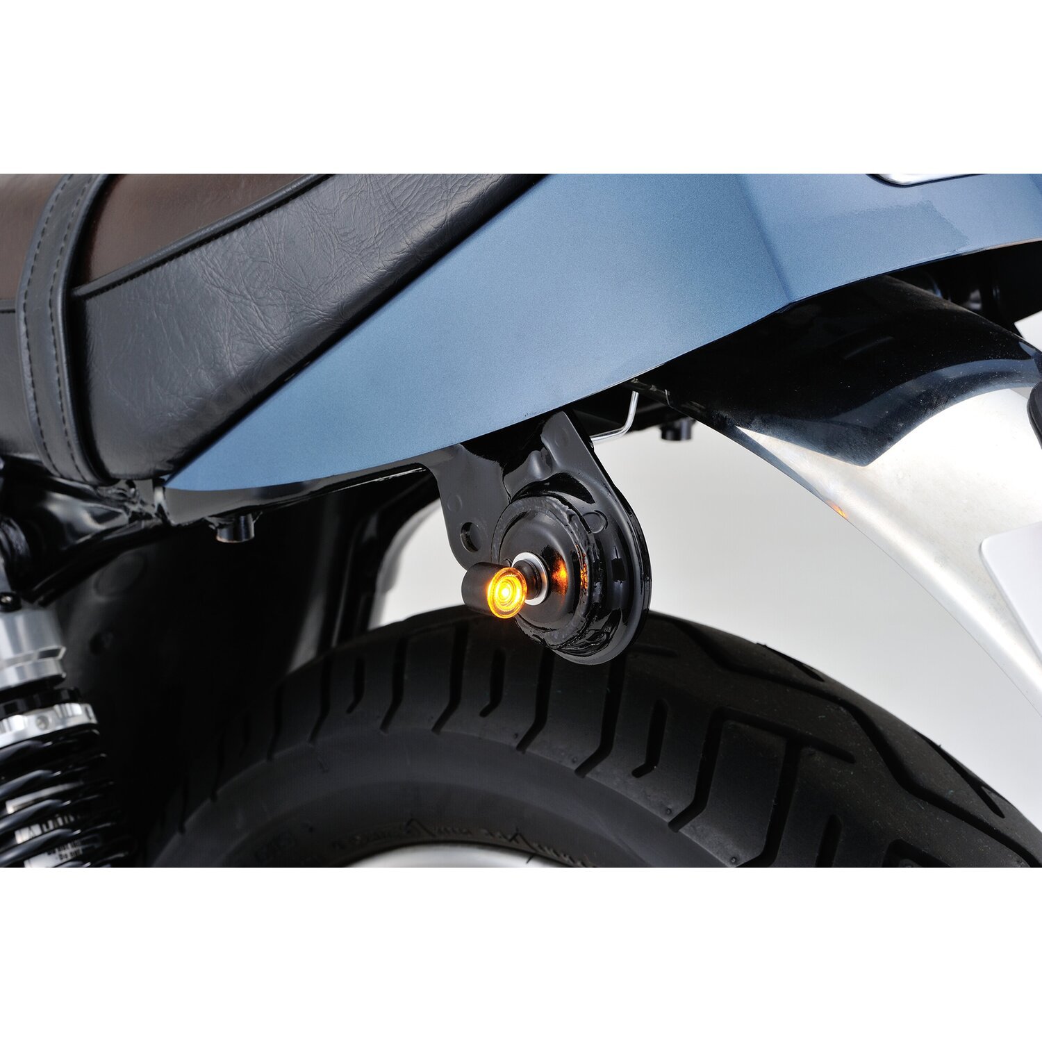 Daytona, D-light Sol2 mini turn signals. Clear lens, Black