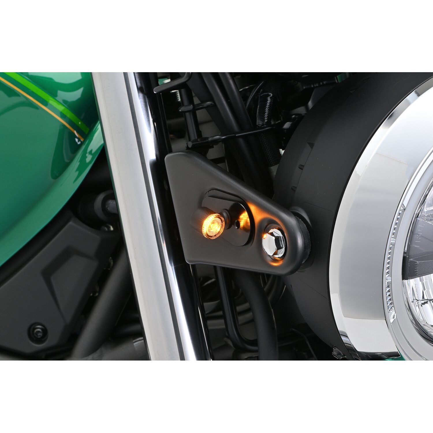 Daytona, D-light Sol2 mini turn signals. Clear lens, Black