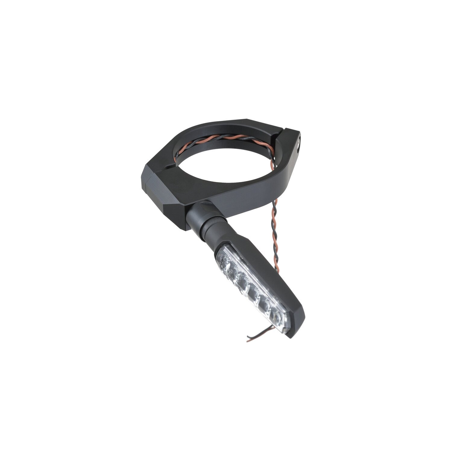 Daytona, fork clamp turn signal mount kit. 58mm, Black