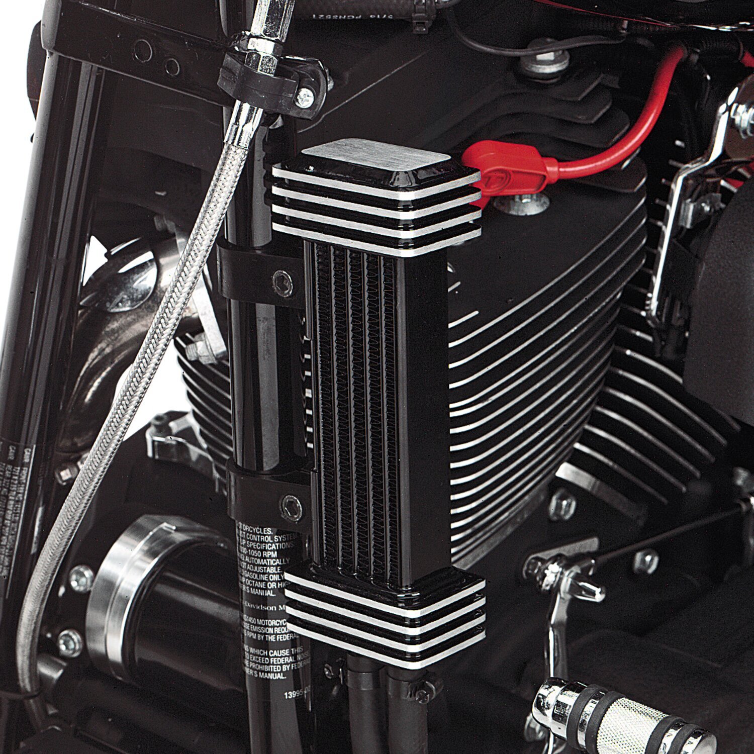 Jagg, oil cooler kit. Vertical mount, 6 row, Deluxe, Black