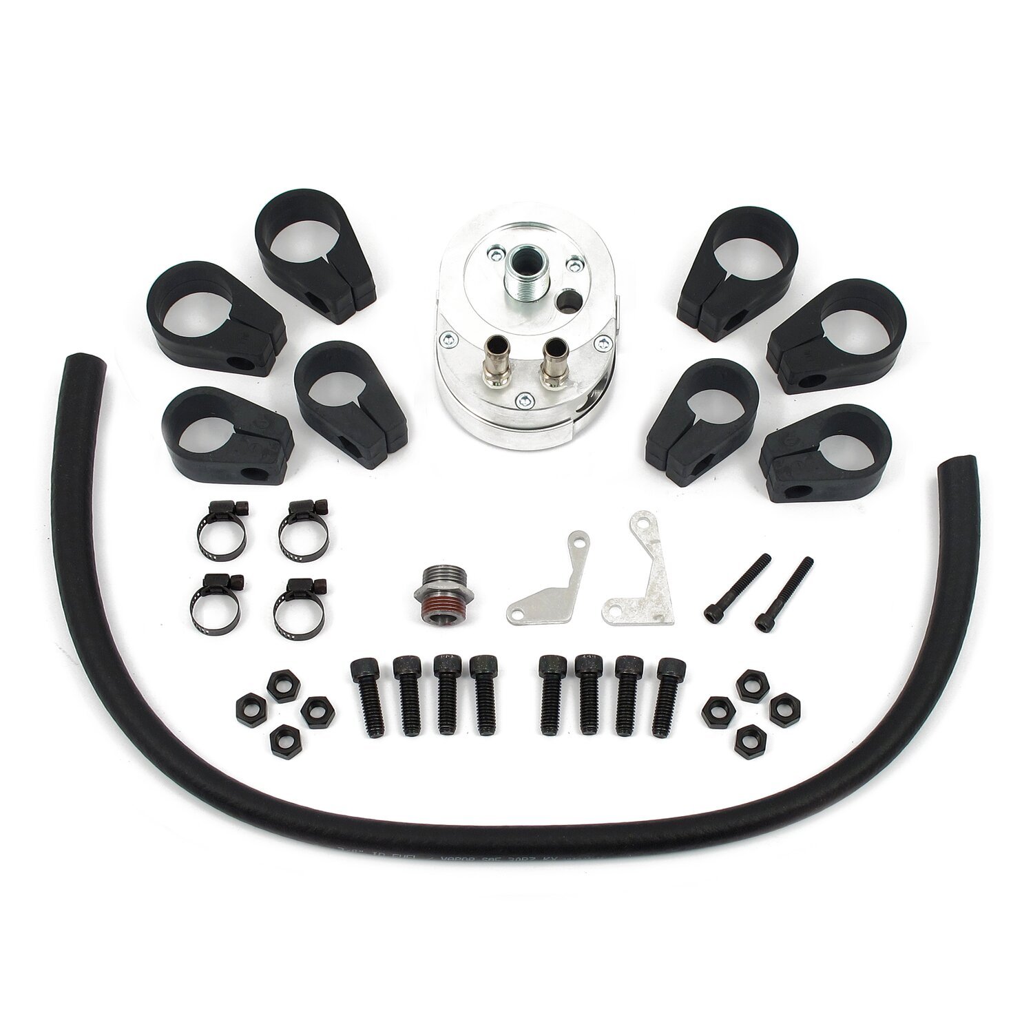 Jagg, oil cooler kit. Vertical mount, 6 row, Slimline, Black