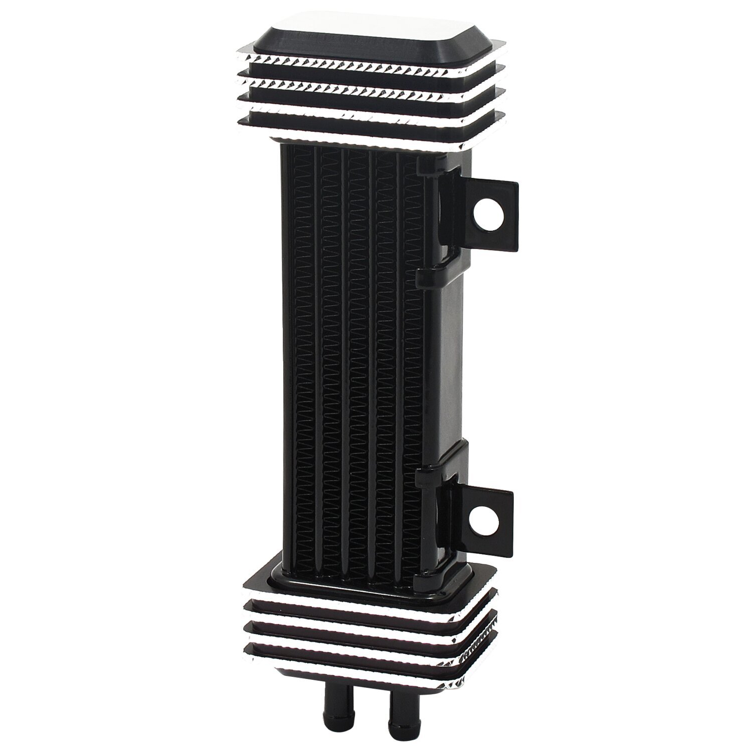 Jagg, oil cooler kit. Vertical mount, 6 row, Deluxe Diamond, Black